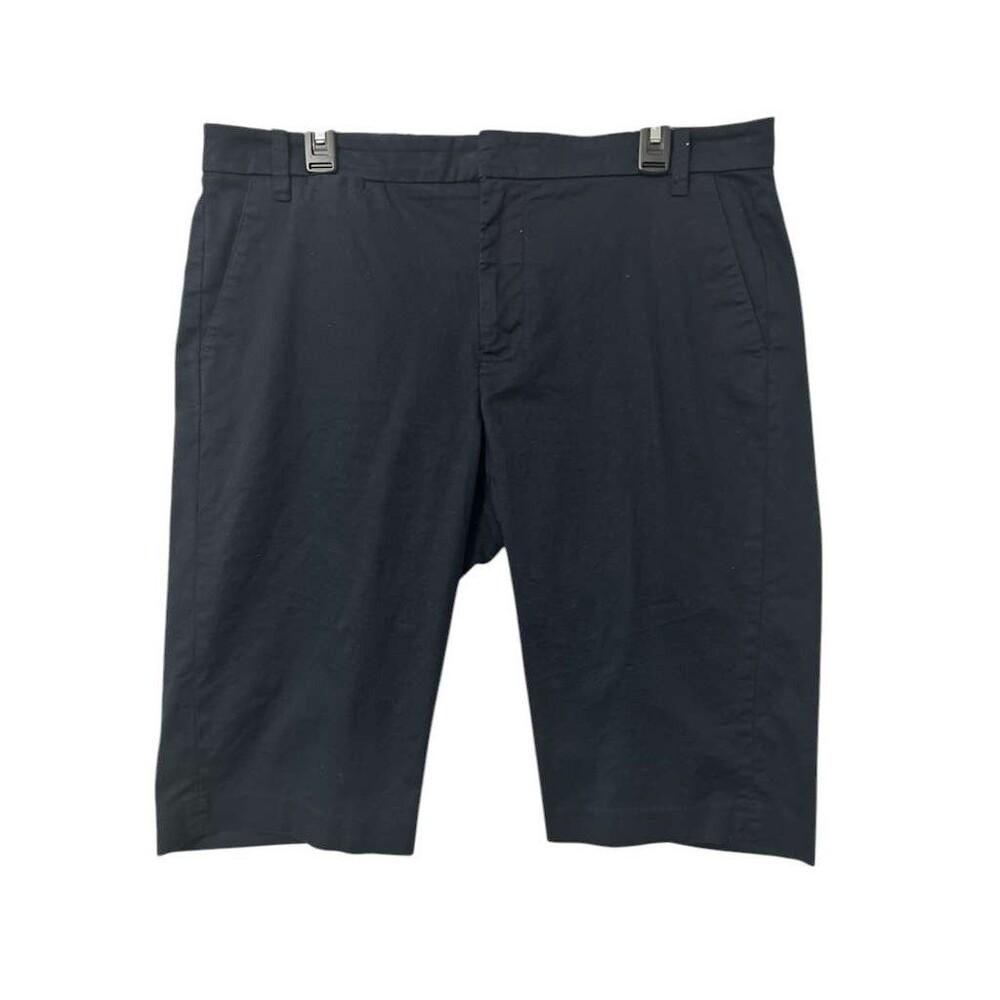 VINCE Bermuda Shorts Women Size 14 Navy Blue Cotton Plain
